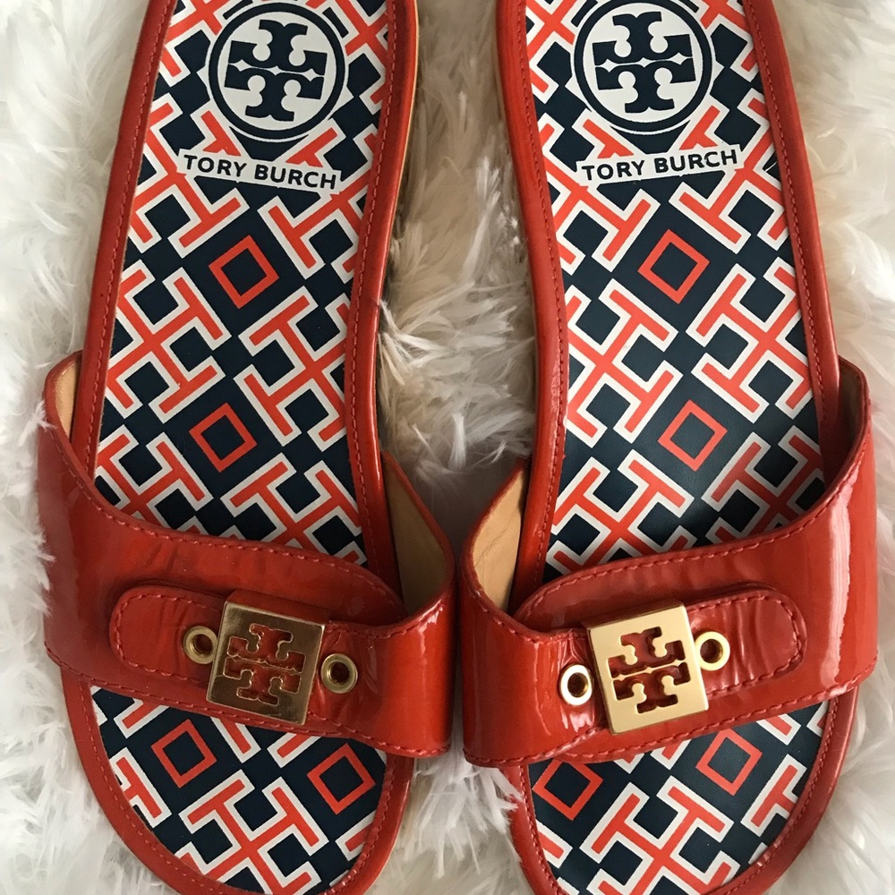 Tory Burch Red and Black Sandals